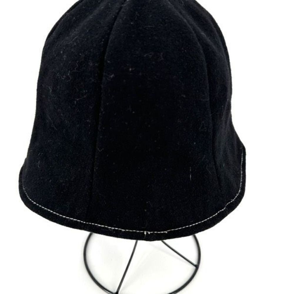 Vintage 40s-50s Wool Black winter Fedora Buckle bucket Hat classic‎ classy style - Picture 4 of 7